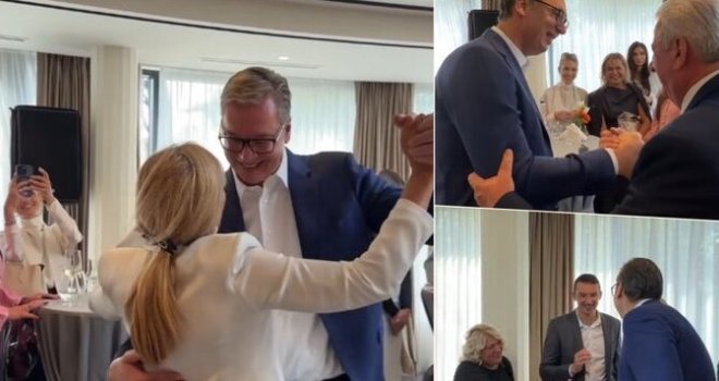 Vučićev posljednji predsjednički ples: Priredio koktel za zaposlene, pokazao umijeće na podijumu 